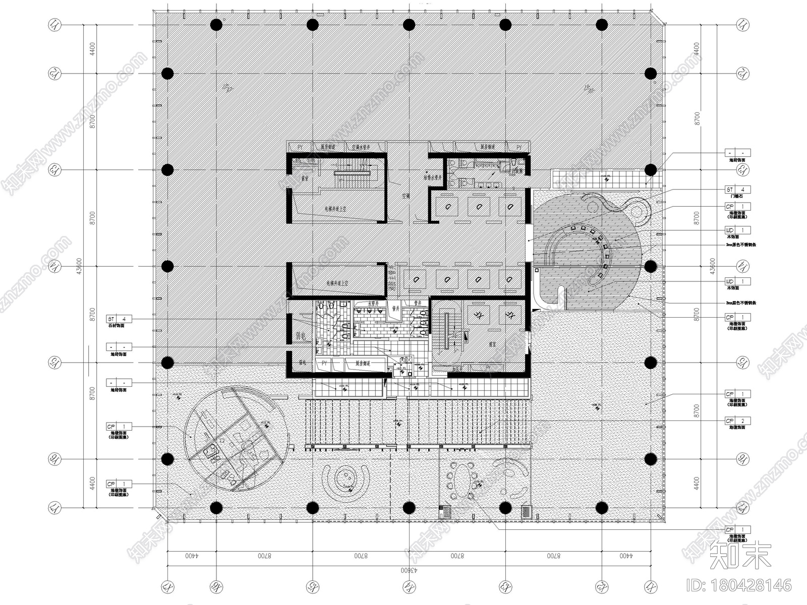 [广州]优托邦商业展厅室内装修设计施工图施工图下载【ID:180428146】