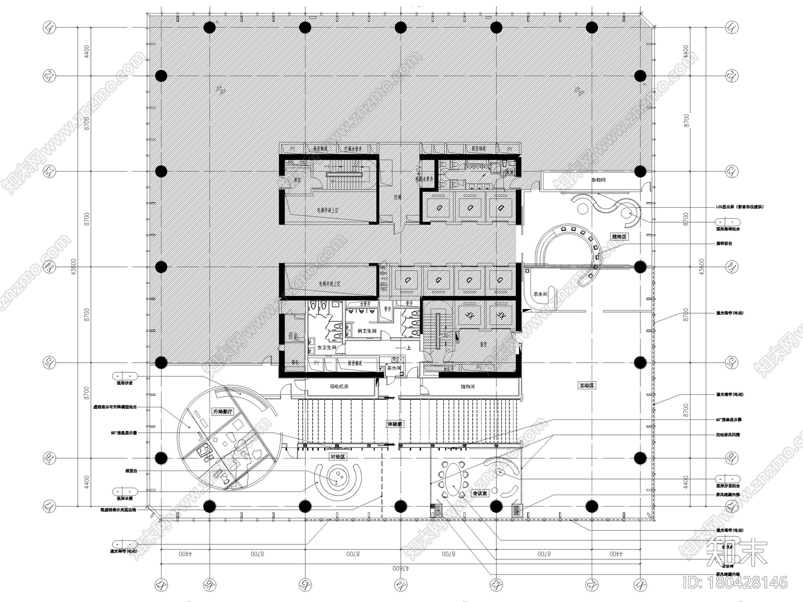 [广州]优托邦商业展厅室内装修设计施工图施工图下载【ID:180428146】