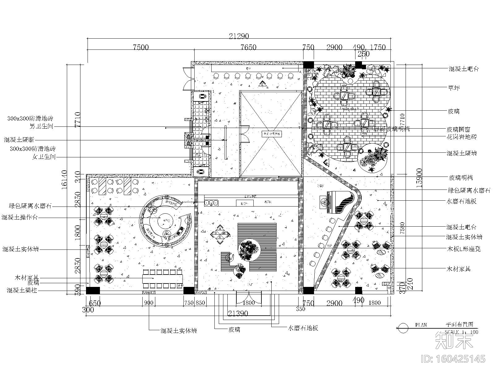 某北欧风带景观咖啡厅施工图_效果图_3D施工图下载【ID:160425145】