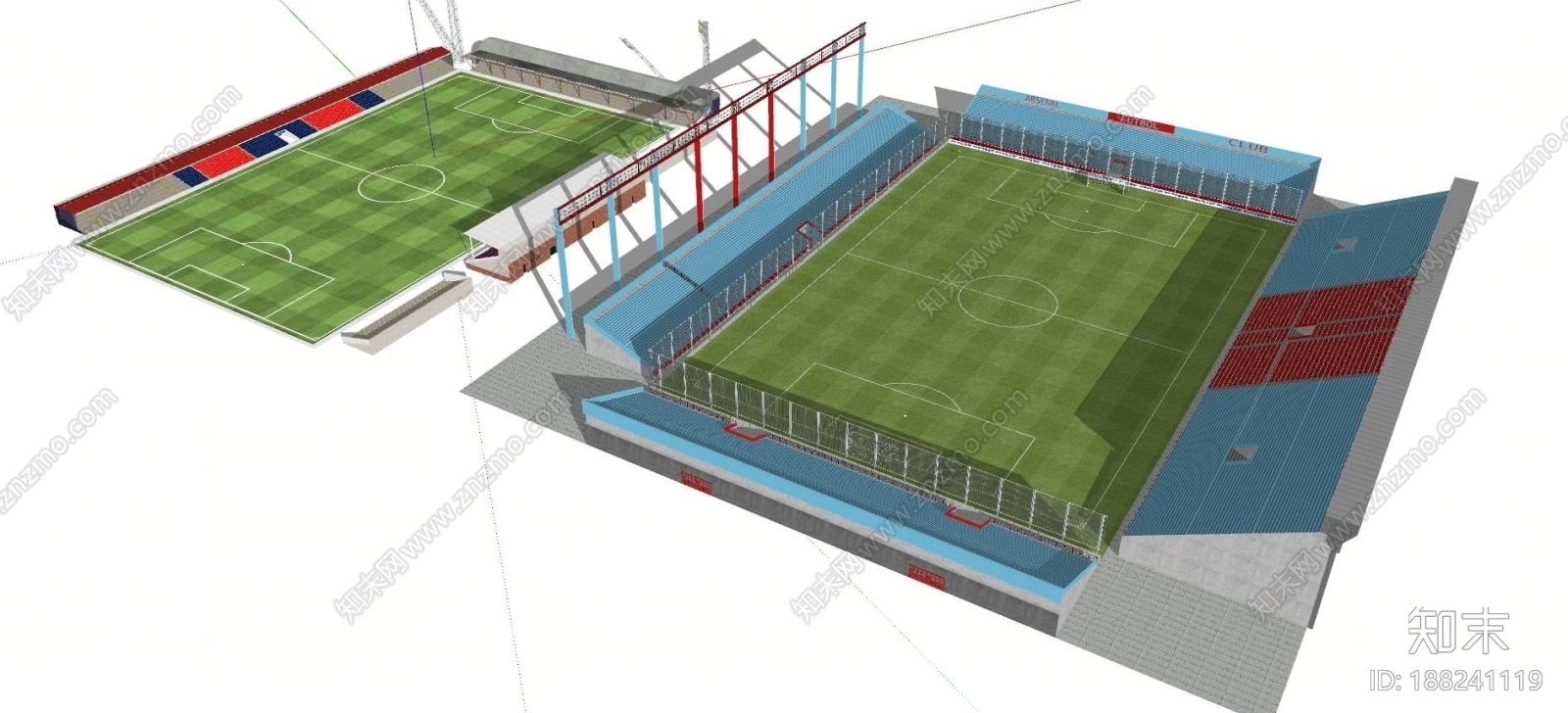 户外足球场SU模型下载【ID:188241119】