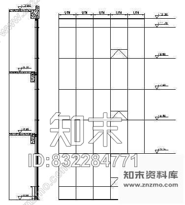 图块/节点玻璃幕墙标高位置图施工图下载【ID:832284771】