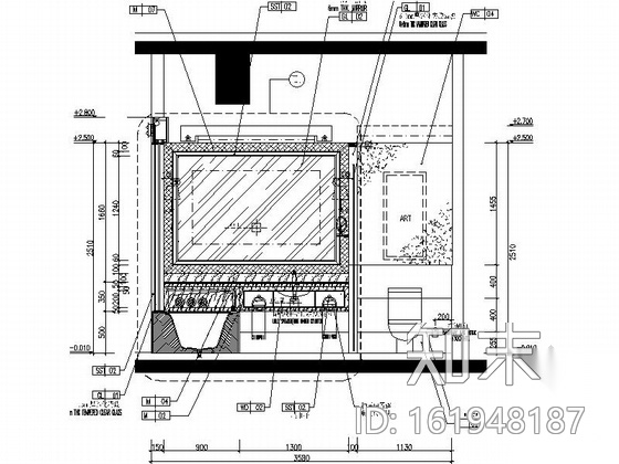 [河北]某五星级豪华酒店标准大床房室内装修施工图施工图下载【ID:161948187】