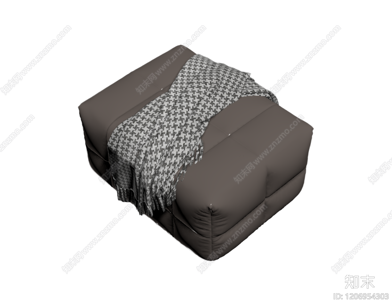 带毯子的沙发凳3D模型下载【ID:1206954303】
