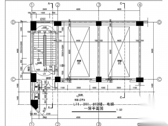 [新疆]5层现代风格立体停车库建筑设计施工图（知名建筑...施工图下载【ID:165159181】