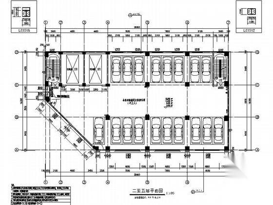 [新疆]5层现代风格立体停车库建筑设计施工图（知名建筑...施工图下载【ID:165159181】