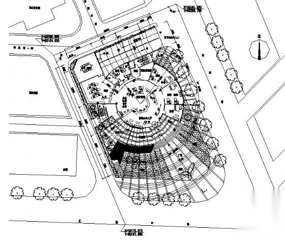 某九层文化会所建筑方案图（圆形平面）cad施工图下载【ID:151654163】