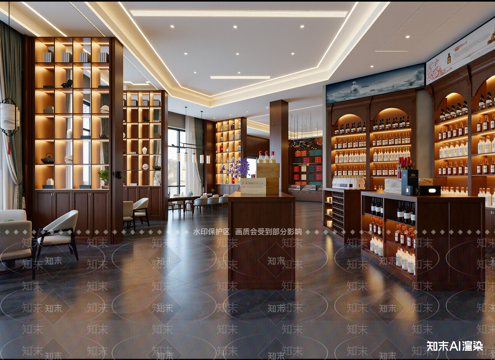 新中式酒馆3D模型下载【ID:1214266986】