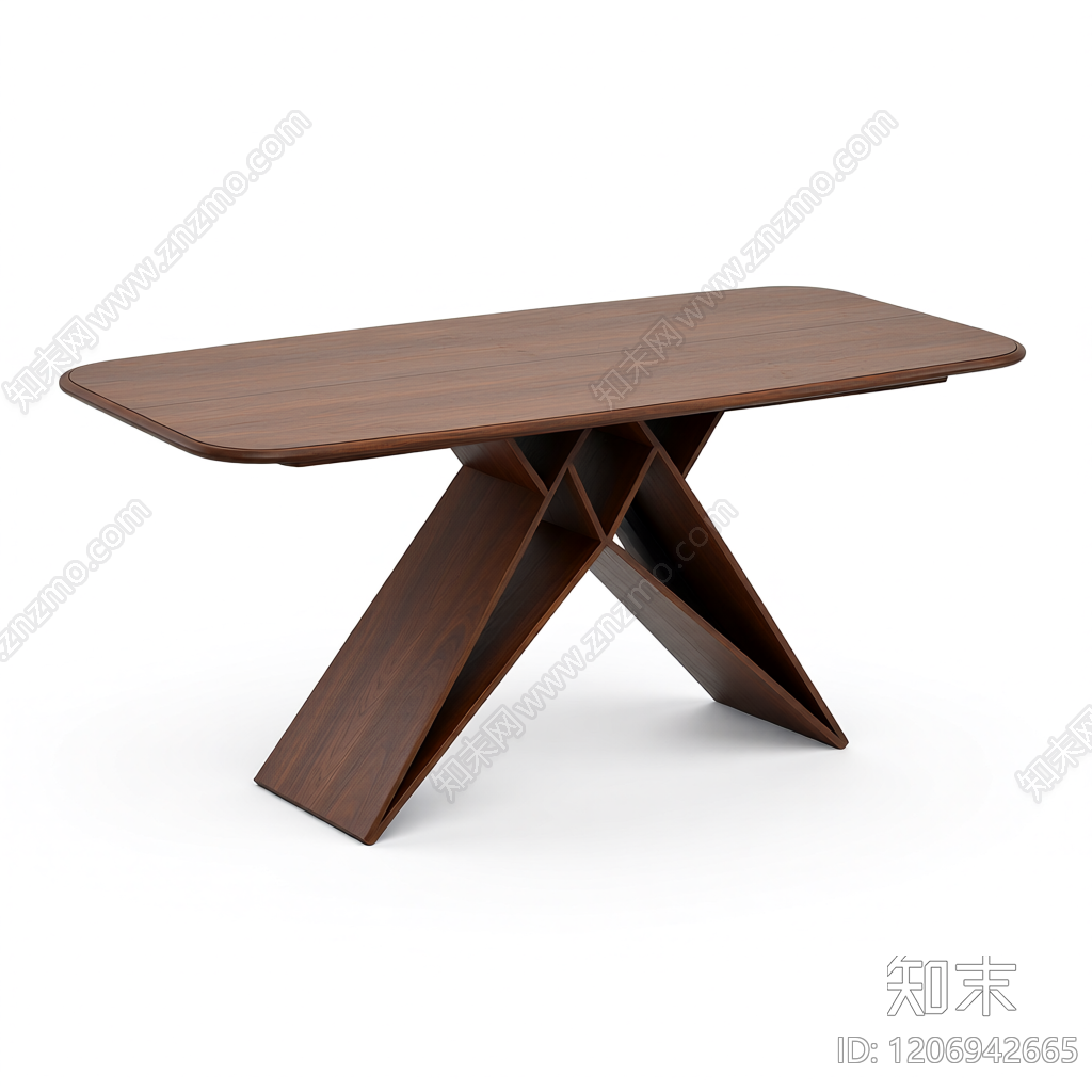 黑玻X形桌3D模型下载【ID:1206942665】