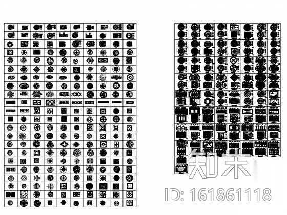 大理石地面拼花图集cad施工图下载【ID:161861118】