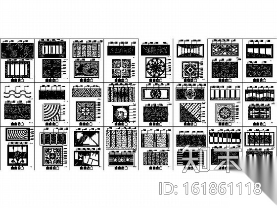 大理石地面拼花图集cad施工图下载【ID:161861118】