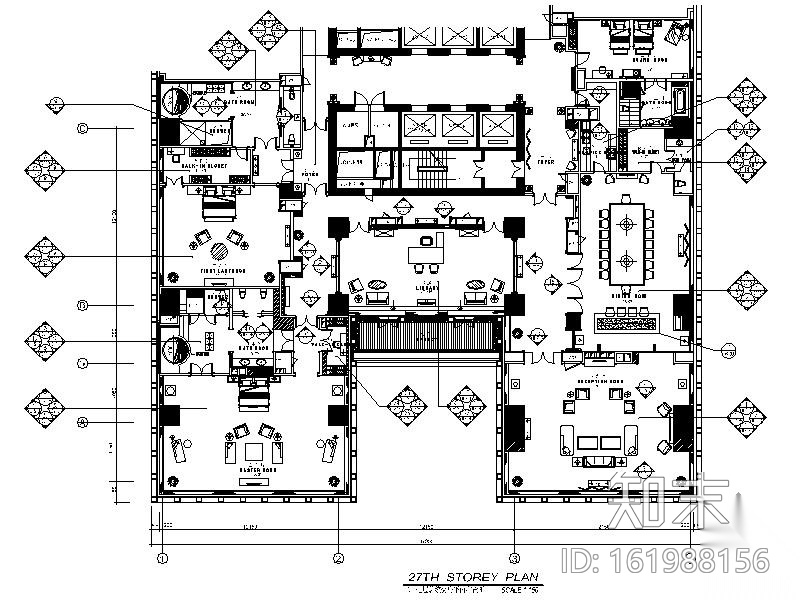 [北京]某酒店总统套房装修施工图cad施工图下载【ID:161988156】