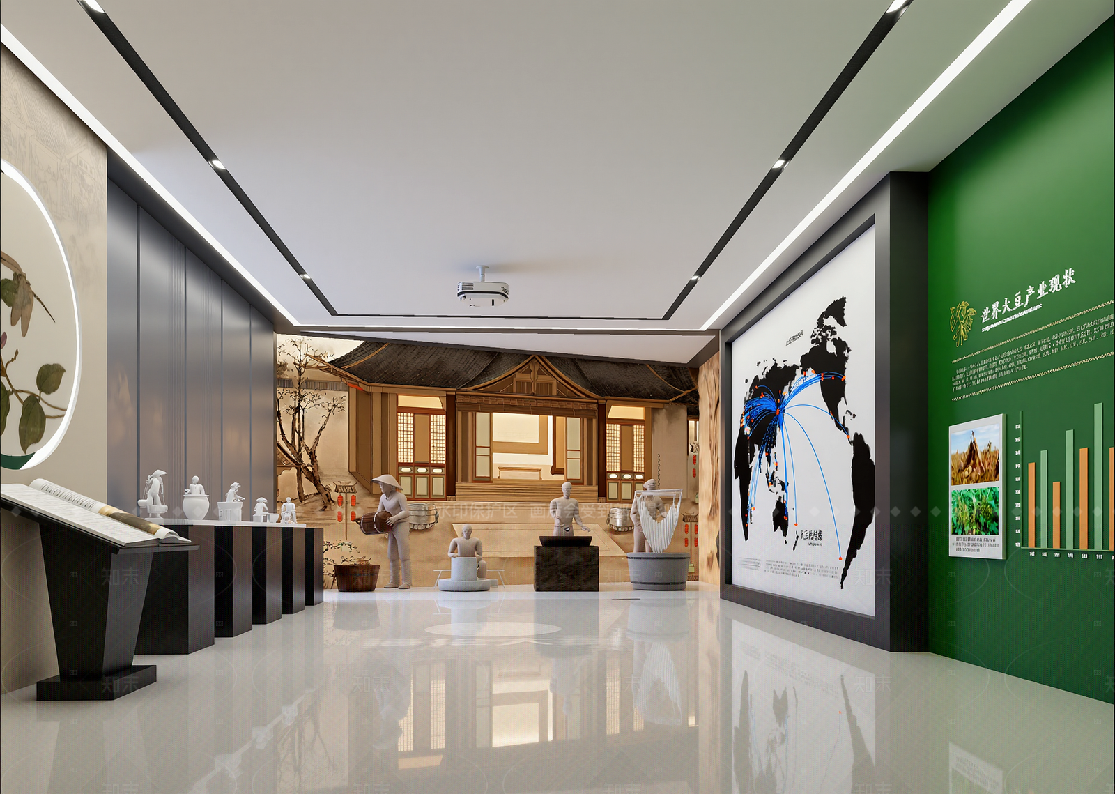 新中式农业展厅3D模型下载【ID:1214645192】