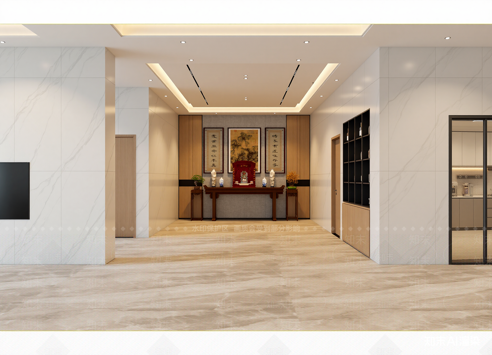 现代佛堂3D模型下载【ID:1215137744】