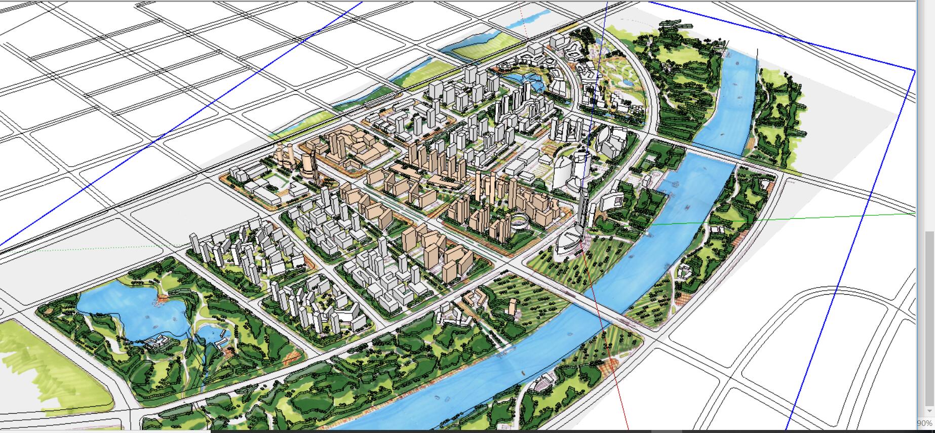 某居住区规划设计SU模型+CAD+效果图cad施工图下载【ID:165151146】