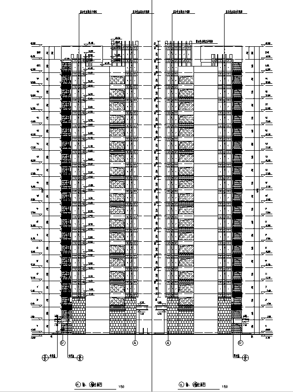 [河南]26层塔式住宅建筑施工图(16年全专业图纸）cad施工图下载【ID:166830193】