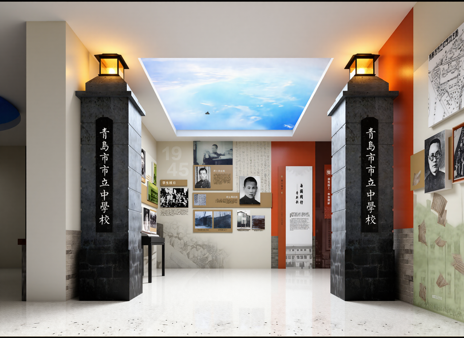 现代学校展厅3D模型下载【ID:1215107870】