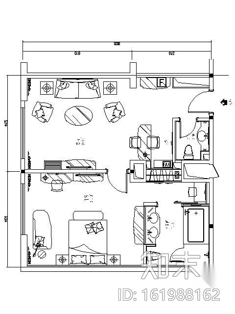 海景酒店套房施工图Ⅰcad施工图下载【ID:161988162】