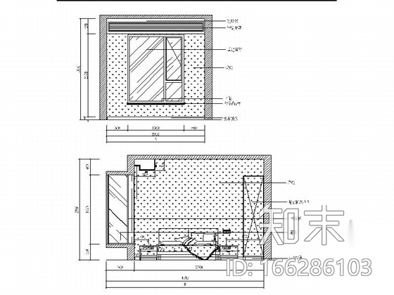 [四川]现代中式三居室装修CAD施工图（含效果）施工图下载【ID:166286103】