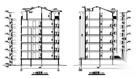 某六层单元住宅楼建筑施工图cad施工图下载【ID:149846187】