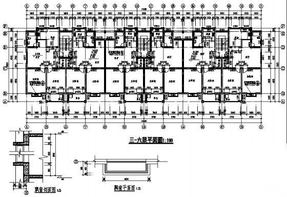 某六层单元住宅楼建筑施工图cad施工图下载【ID:149846187】