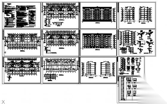 某六层单元住宅楼建筑施工图cad施工图下载【ID:149846187】