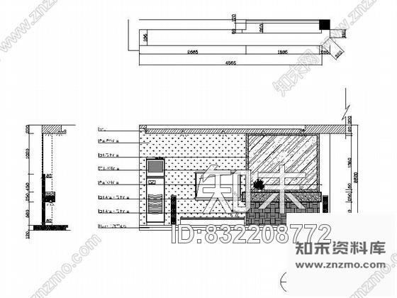 图块/节点现代客厅立面图cad施工图下载【ID:832208772】