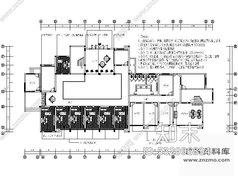 施工图苏州某粮食局办公楼改造室内装修图cad施工图下载【ID:532096894】