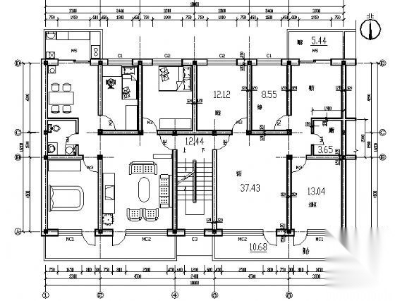 某六层商住楼建筑施工图cad施工图下载【ID:149825108】