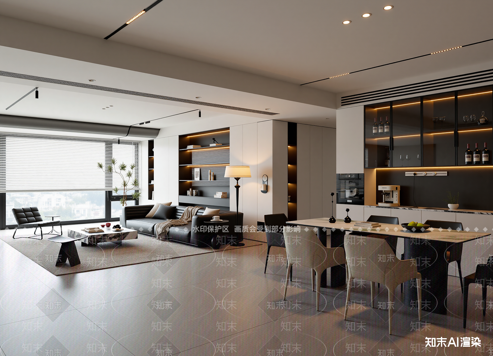 现代客餐厅3D模型下载【ID:1214719610】