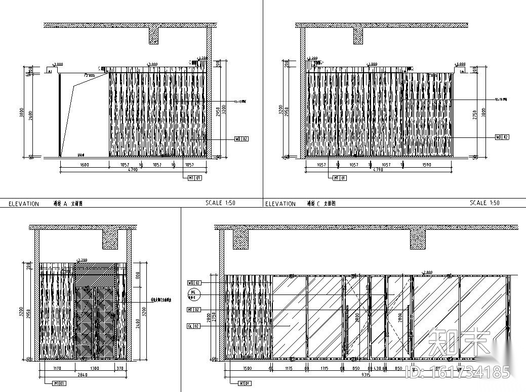 美乐辰现代风格办公空间户型样板间施工图施工图下载【ID:161734185】