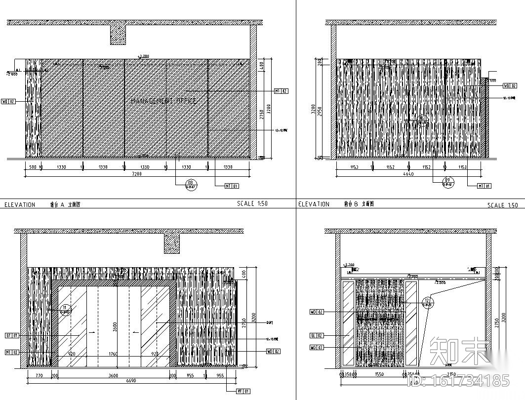 美乐辰现代风格办公空间户型样板间施工图施工图下载【ID:161734185】