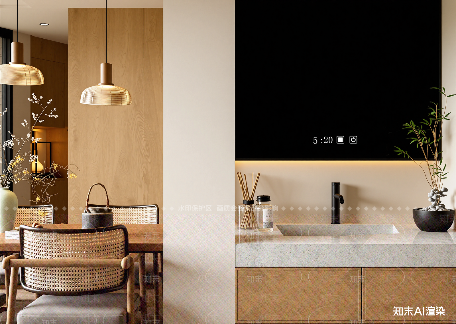 新中式家居餐厅3D模型下载【ID:1214940068】