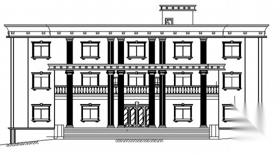 某三层办公楼建筑施工图cad施工图下载【ID:151396121】