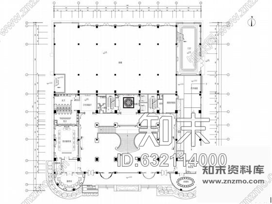 施工图苏州奢华欧式风格商务会所一层大堂接待区室内设计施工图含效果cad施工图下载【ID:632114000】