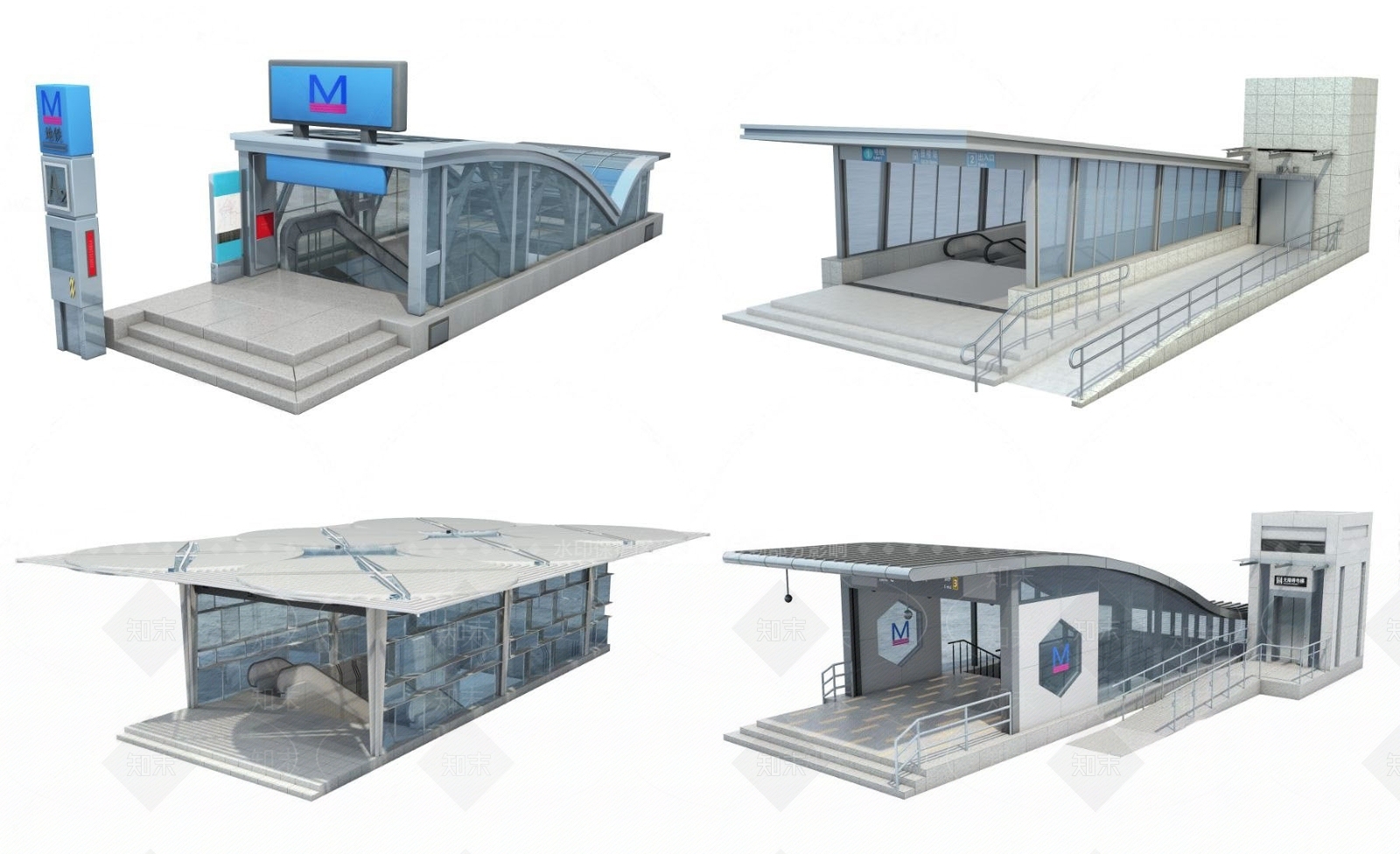 现代地铁出入口3D模型下载【ID:183831067】