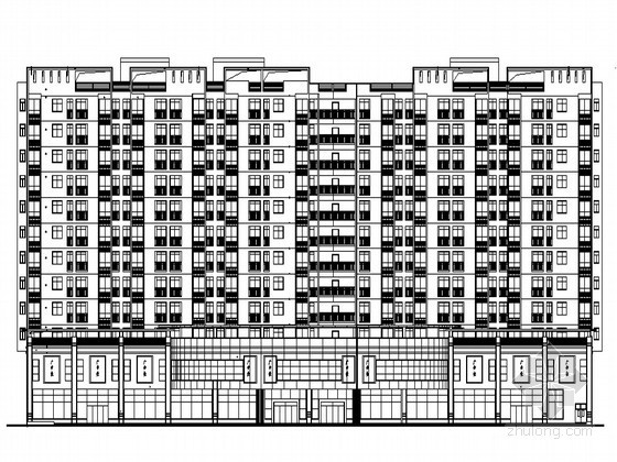 [广州市中心]某十三层商业写字楼建筑施工图（附效果图）cad施工图下载【ID:164861170】