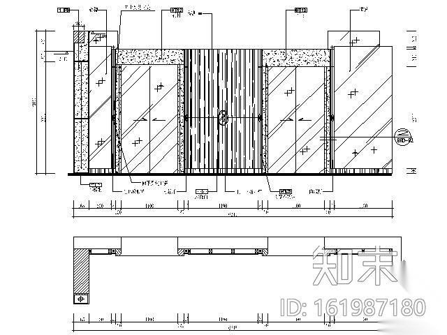 五星酒店标准层电梯厅施工图cad施工图下载【ID:161987180】
