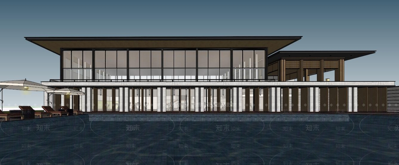 新中式示范区售楼处SU模型下载【ID:170951152】