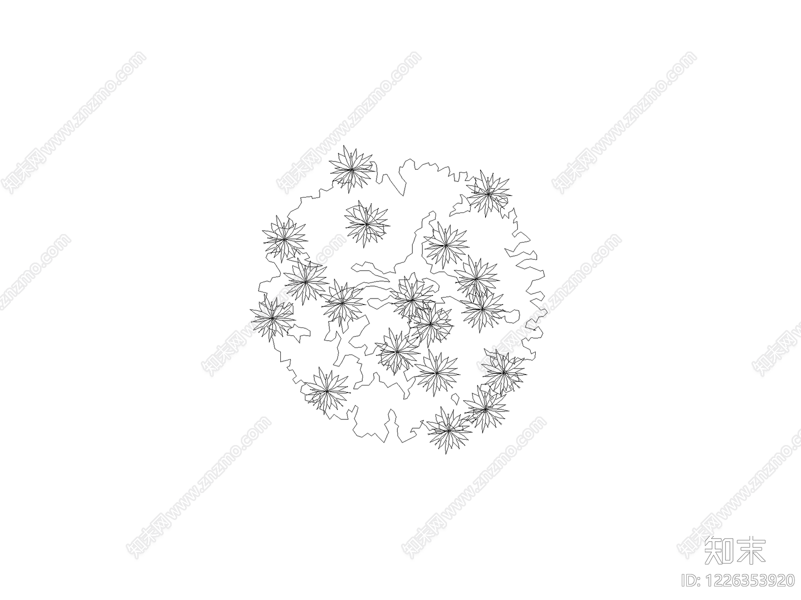 现代花CAD图纸