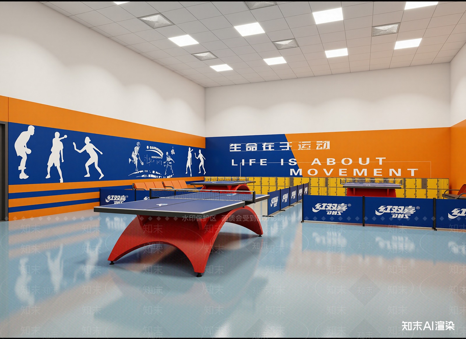 现代乒乓球室3D模型下载【ID:1215027808】