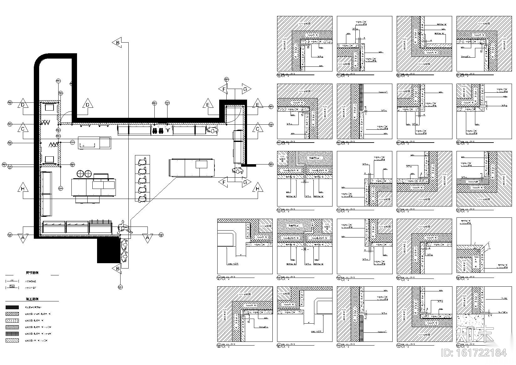 [浙江]G-STAR RAW杭州银泰百货店装饰施工图cad施工图下载【ID:161722184】