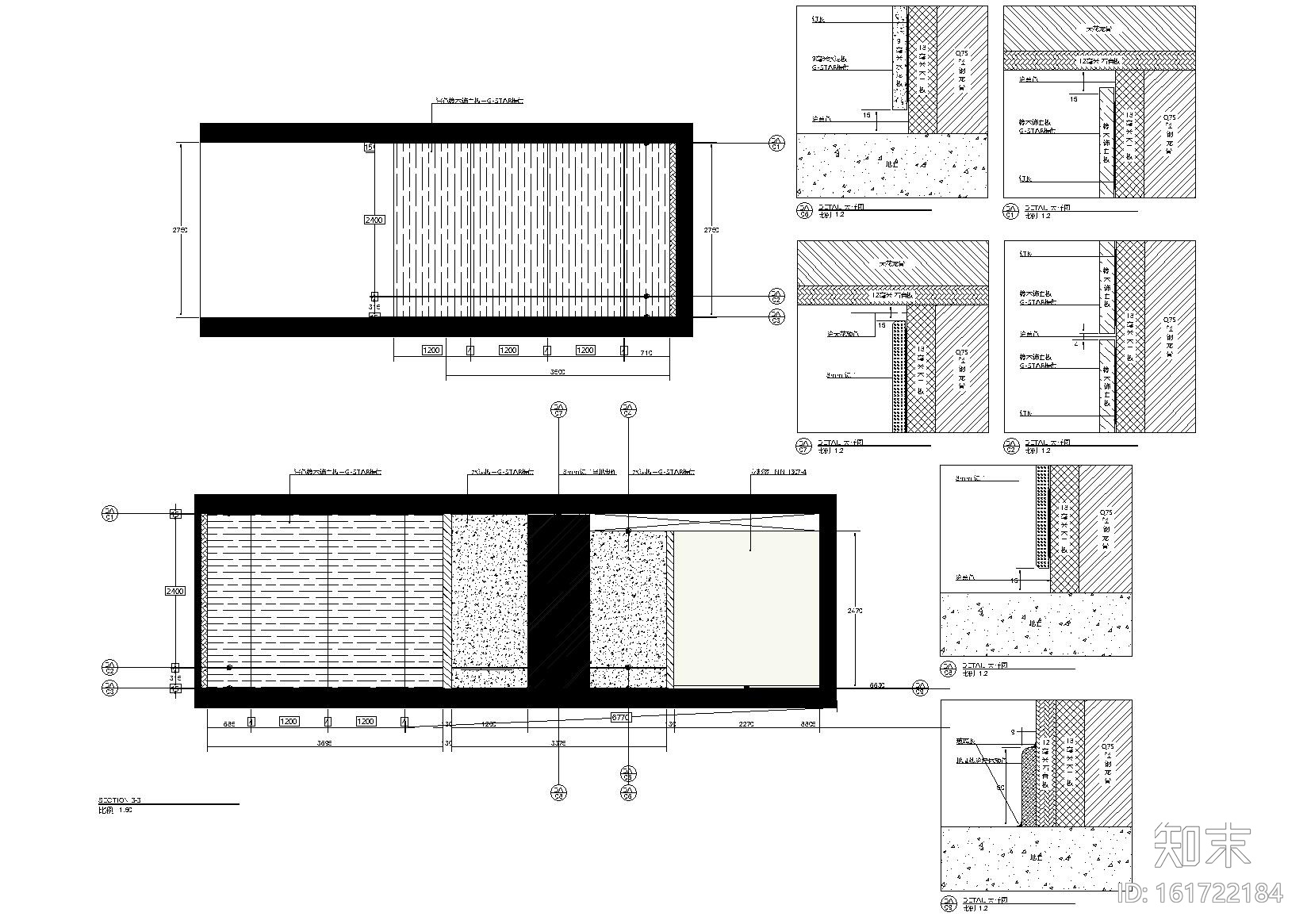 [浙江]G-STAR RAW杭州银泰百货店装饰施工图cad施工图下载【ID:161722184】