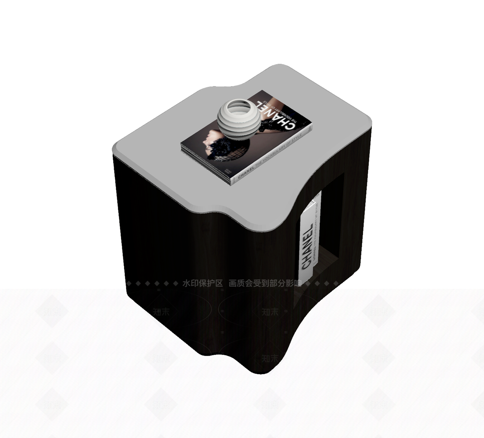 带书和装饰品的柜体3D模型下载【ID:1205547830】