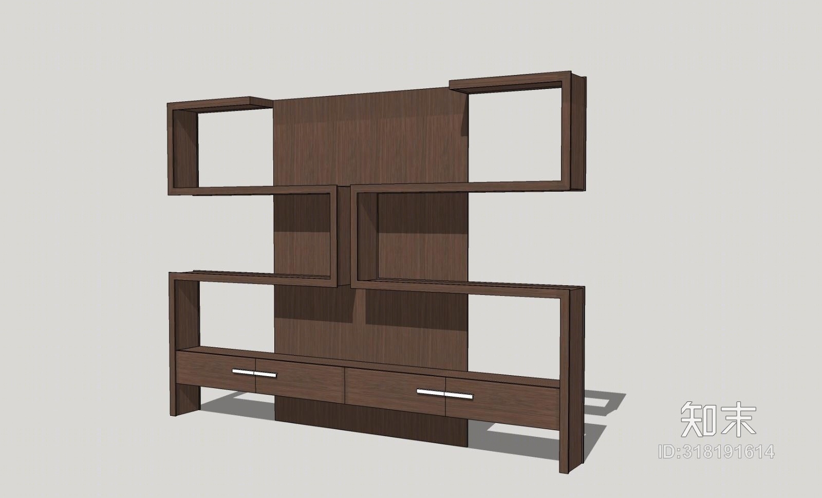 精品免费书柜SU模型下载【ID:318191614】