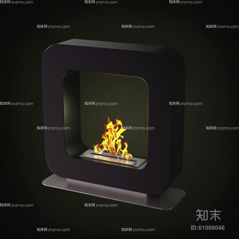 黑色电壁炉3D模型下载【ID:61008046】