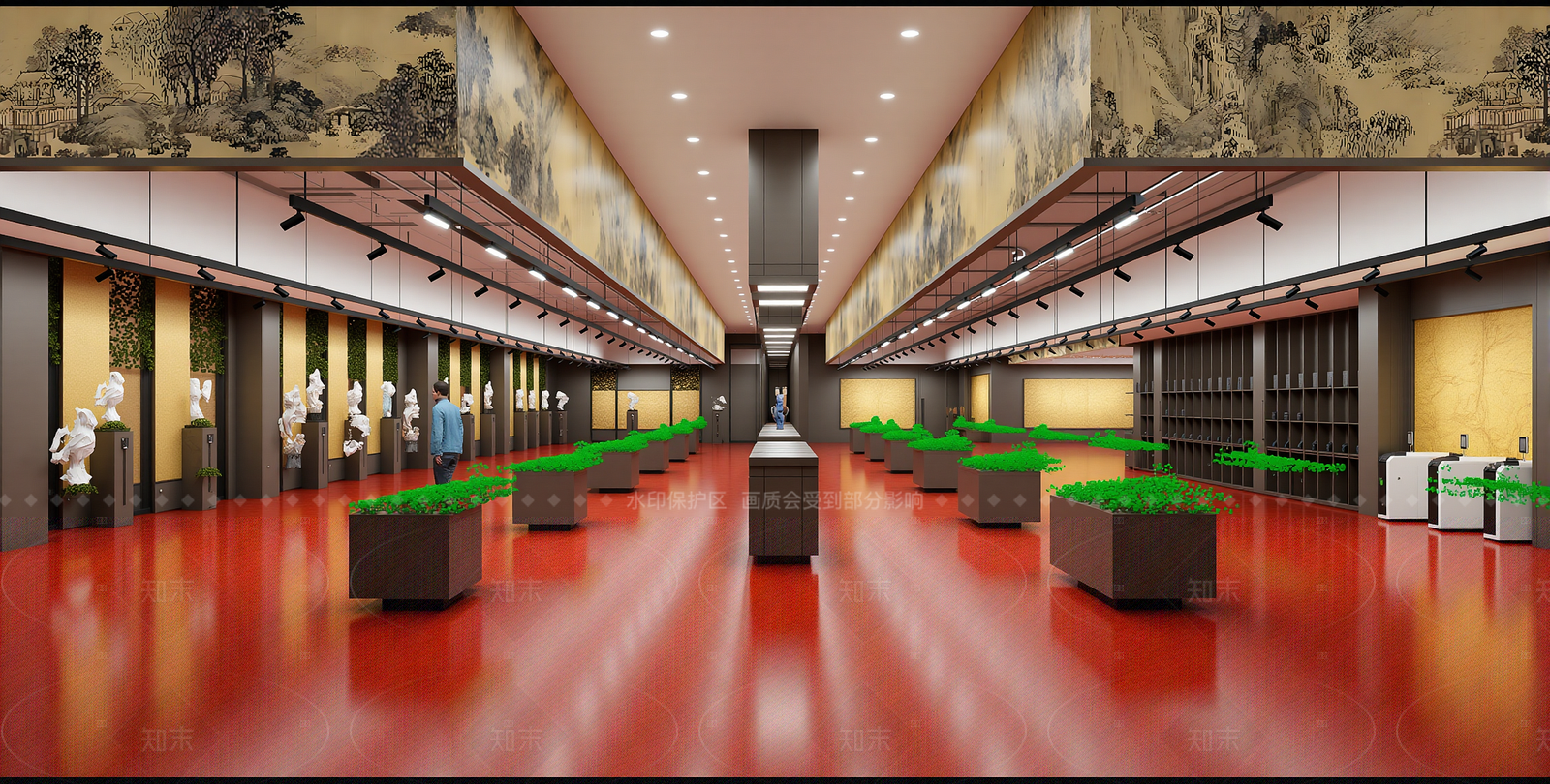 现代艺术展厅3D模型下载【ID:1214596088】