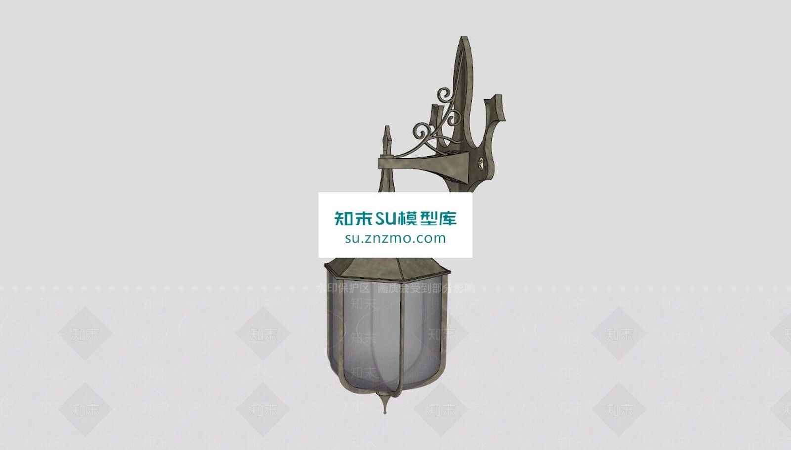 户外壁挂式吊灯SU模型下载【ID:169009153】