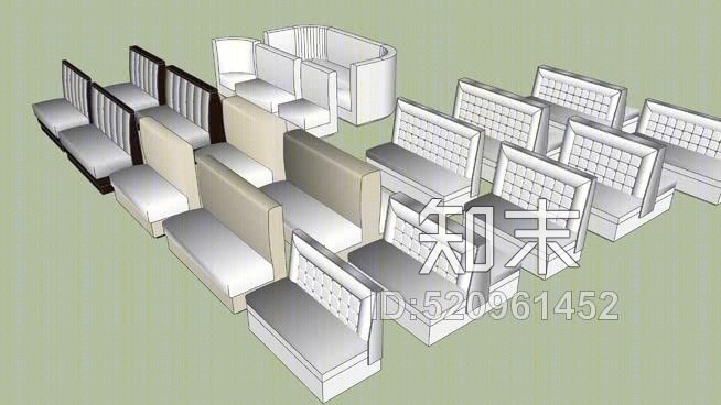 展位座位集合SU模型下载【ID:520961452】