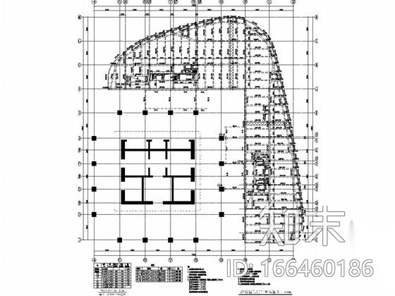 53层框架核心筒结构cad施工图下载【ID:166460186】