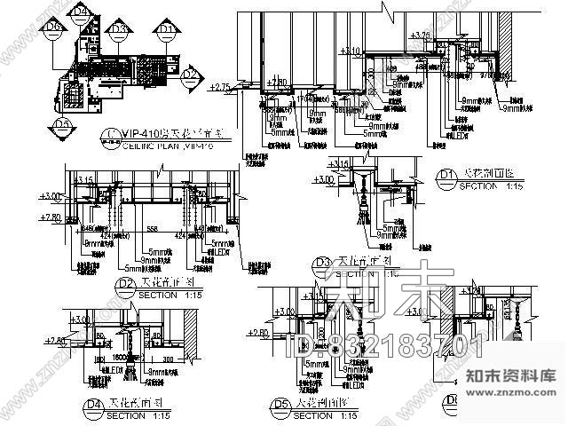 图块/节点夜总会KTV房天花详图Ⅲcad施工图下载【ID:832183701】